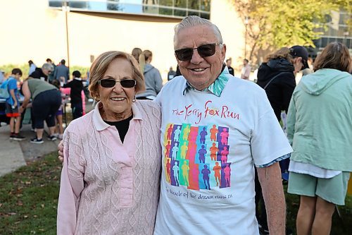 Married couple Mary and Ken Lorenowicz pose for a photo at Brandon University campus minutes before the 2023 Terry Fox Run was scheduled to begin. (Kyle Darbyson/The Brandon Sun)