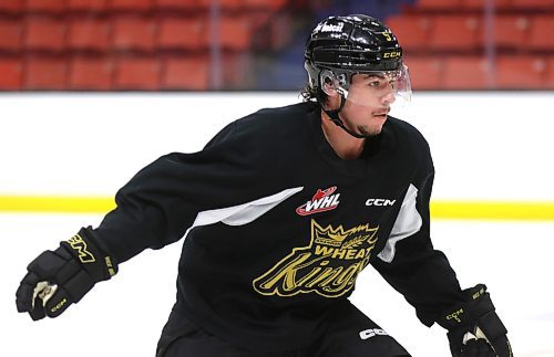 Tre Fouquette of Warman, Sask., started his Western Hockey League career with the Prince Albert Raiders, but earned a job with the Brandon Wheat Kings on a free agent tryout. (Perry Bergson/The Brandon Sun)
Sept. 18, 2023