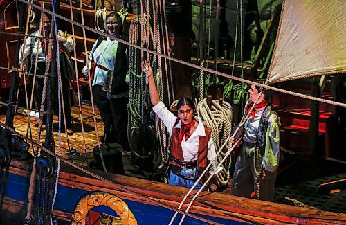 JOHN WOODS / WINNIPEG FREE PRESS
Members of the Manitoba Underground Opera perform Verdi&#x2019;s The Corsair on the Nonsuch in the Manitoba Museum in Winnipeg Tuesday, September 18, 2023. 

Reporter: small