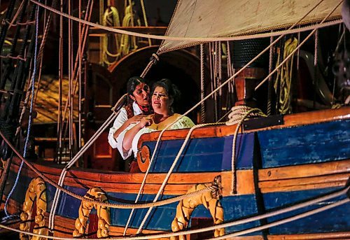 JOHN WOODS / WINNIPEG FREE PRESS
Members of the Manitoba Underground Opera perform Verdi&#x2019;s The Corsair on the Nonsuch in the Manitoba Museum in Winnipeg Tuesday, September 18, 2023. 

Reporter: small