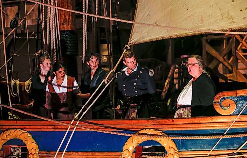 JOHN WOODS / WINNIPEG FREE PRESS
Members of the Manitoba Underground Opera perform Verdi&#x2019;s The Corsair on the Nonsuch in the Manitoba Museum in Winnipeg Tuesday, September 18, 2023. 

Reporter: small