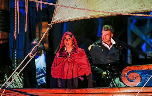 JOHN WOODS / WINNIPEG FREE PRESS
Members of the Manitoba Underground Opera perform Verdi&#x2019;s The Corsair on the Nonsuch in the Manitoba Museum in Winnipeg Tuesday, September 18, 2023. 

Reporter: small