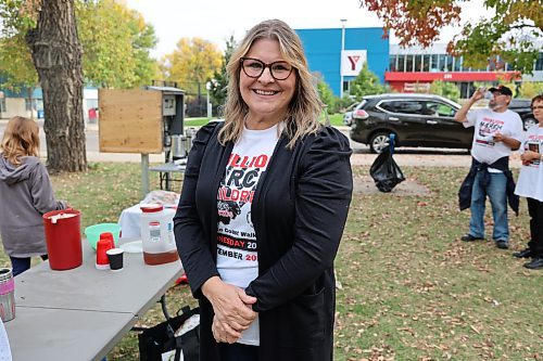 March participant Ruth Brugger emphasized the importance of parents’ rights in determining what their children are taught about sexuality in schools. (Abiola Odutola/The Brandon Sun)