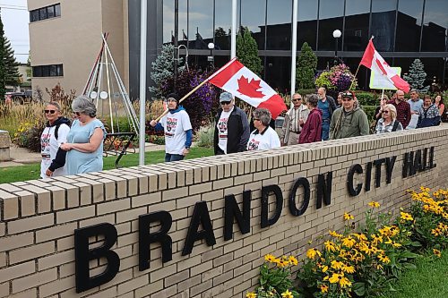Westman residents take part in a local march in downtown Brandon as part of Canada-wide 1 Million March 4 Children events protesting a variety of issues relating to parents' rights, the marchers' perception of threats to children and other concerns. (Tim Smith/The Brandon Sun)