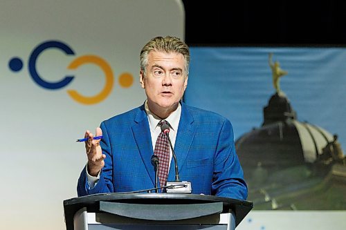 MIKE DEAL / WINNIPEG FREE PRESS
Leaders of the three main provincial parties, PC&#x2019;s Heather Stefanson, NDP&#x2019;s Web Kinew, and Liberal&#x2019;s Dougald Lamont, take part in a debate hosted by the Winnipeg Chamber of Commerce at the RBC Convention Centre Wednesday afternoon.
230920 - Wednesday, September 20, 2023.