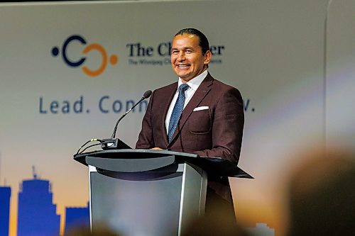 MIKE DEAL / WINNIPEG FREE PRESS
Leaders of the three main provincial parties, PC&#x2019;s Heather Stefanson, NDP&#x2019;s Web Kinew, and Liberal&#x2019;s Dougald Lamont, take part in a debate hosted by the Winnipeg Chamber of Commerce at the RBC Convention Centre Wednesday afternoon.
230920 - Wednesday, September 20, 2023.