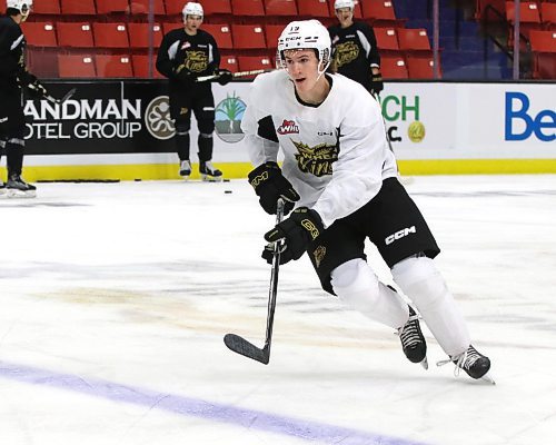 Brandon Wheat Kings rookie forward Carter Klippenstein likely won’t be making many friends around the WHL this season with his style of play. (Perry Bergson/The Brandon Sun)
Sept. 21, 2023
