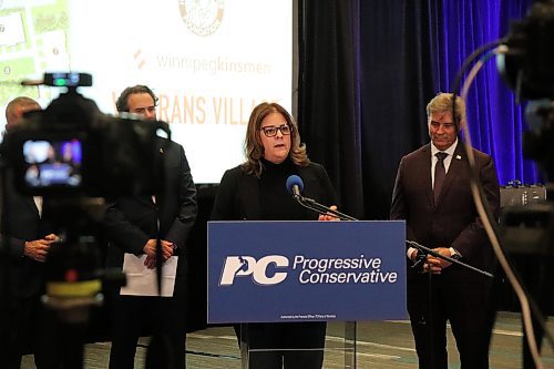 Tyler Searle / Winnipeg Free Press

Progressive Conservative Premier Heather Stefanson announced her party would commit $250,000 to support Homes for Heroes, a veteran non-profit organization, should her party retain government in the upcoming provincial election. She made the announcement within a ballroom at the RBC Convention Centre Friday.

September 22, 2023