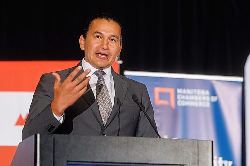 MIKE DEAL / WINNIPEG FREE PRESS
NDP leader, Wab Kinew, outlines his party's action plan in a keynote to the business community and sit down for a fireside chat with Manitoba Chambers of Commerce President and CEO Chuck Davidson.
See Gabby Piche story
230919 - Tuesday, September 19, 2023.