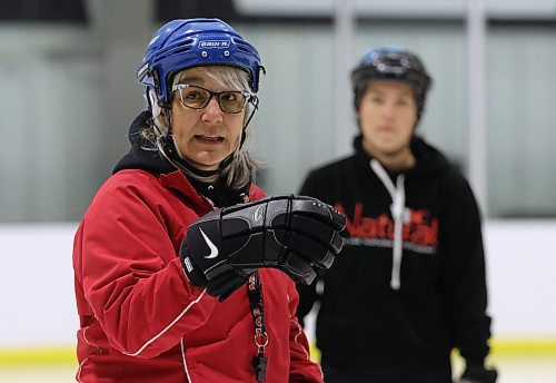 Instructor Shelley Harms explains what she wants coaches to do next during Hockey Brandon&#x2019;s coaches day, which held its on-ice sessions at J&amp;G Homes Arena on Sunday. (Perry Bergson/The Brandon Sun)
Sept. 24. 2023