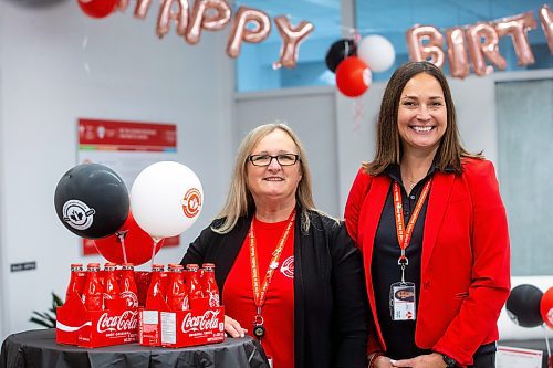 MIKAELA MACKENZIE / WINNIPEG FREE PRESS

Nina Patenaude, admin coordinator (left), and Teresa Woyna, general manager, at Coca-Cola Canada Bottling (which is celebrating its fifth anniversary) on Monday, Sept. 25, 2023. For Gabby story.
Winnipeg Free Press 2023.