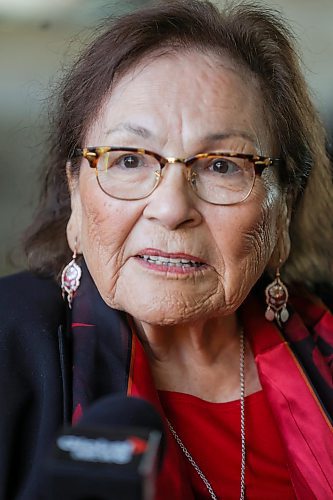 RUTH BONNEVILLE / WINNIPEG FREE PRESS

LOCAL STDUP - Resistance on the Giimooch

Elder Mary Courchene, residential school survivor is honoured at special ceremony at CMHR Monday. 


The Manitoba Teachers&#x560;Society and Seven Oaks School Division announce new Indigenous resource for schools to highlight National Truth and Reconciliation Week, Sept. 25 - 30, at Canadian Museum for Human Rights Monday. 

Elder Mary Courchene, residential school survivor, and members of her family, Seven Oaks School Division Superintendent Brian O&#x54c;eary, and Manitoba Teachers&#x560;Society President Nathan Martindale, launch  Resistance on the Giimooch (Ojibwe for &#x4b3;ecret&#x4e9;, a collaboration between SOSD and MTS based on the life of Elder Mary Courchene. These lessons channel her story of truth, resistance, and healing to reclaim identity, language, culture and community for herself and her family.

 Sept 25th, 2023

