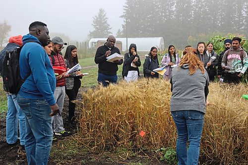 Instructor Daniele Tichit with her students. (Abiola Odutola/The Brandon Sun)