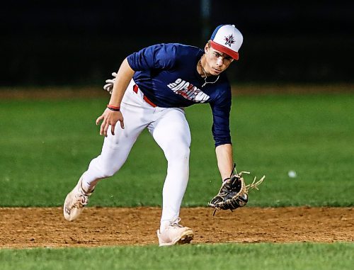 JOHN WOODS / WINNIPEG FREE PRESS
Baseball player Nate Lodewyks practices at Koskie Field in Winnipeg Tuesday, September 26, 2023. 

Reporter: josh