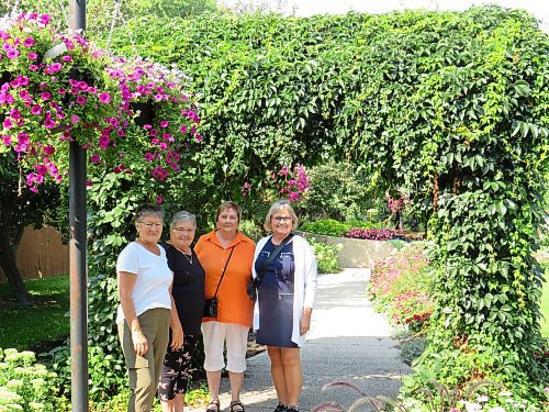 Photos by Colleen Zacharias / Winnipeg Free Press 
The members of the Winkler Horticulture Society from left, Betty Klassen, Margaret Penner, Carol Neufeld, and Valerie Harder. 
