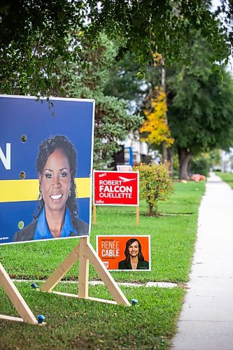 MIKAELA MACKENZIE / WINNIPEG FREE PRESS

Election signage on Elizabeth Road on Wednesday, Sept. 27, 2023. For Maggie story.
Winnipeg Free Press 2023.