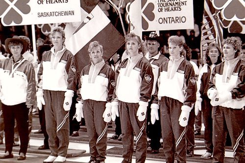 Lois Fowler, third from left, won a silver medal at the 1993 Scott Tournament of Hearts in Brandon. (Brandon Sun files)