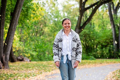 MIKAELA MACKENZIE / WINNIPEG FREE PRESS

Mary Galloway, local filmmaker, at Munson Park on Thursday, Sept. 28, 2023. Her documentary, The Cowichan Sweater, Our Knitted Legacy, is being released next week. For Randall King story.
Winnipeg Free Press 2023.