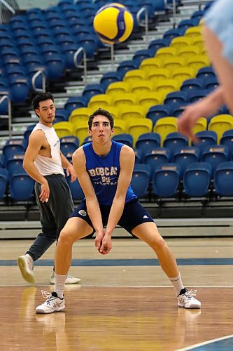 Riley Grusing is finally a full-time Bobcats men's volleyball player after redshirting for his first two years at Brandon University. Grusing chose to sit out so he could play his last year of eligibility when BU hosts nationals in 2025. (Thomas Friesen/The Brandon Sun)