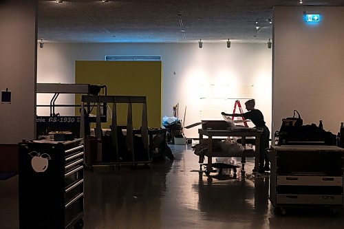 MIKAELA MACKENZIE / WINNIPEG FREE PRESS

Installation technician Adelle Rawluk unwraps a piece while working on the upcoming Tim Gardner exhibit at The Winnipeg Art Gallery on Friday, Sept. 29, 2023. For &#x460;story.
Winnipeg Free Press 2023.