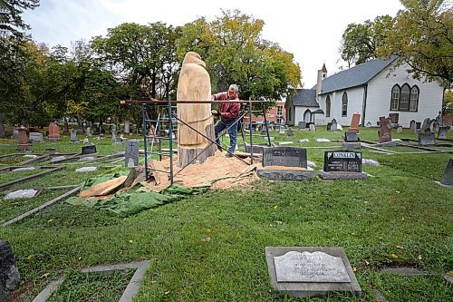 RUTH BONNEVILLE / WINNIPEG FREE PRESS

Standup - Eagle Carving

Local wood carver, Bill Nitzsche, shapes his large eagle carving made from an elm tree  that was cut down due to Dutch Elm disease, in St, James Cemetery Friday.  Nitzsche, a fine-finishing carpenter by trade,  has been working on the piece for 5 days and plans on finishing the carving later today.  After the wood has a chance to dry he will seal it to protect it from the elements. 

Nitzsche, a skilled carver who has competed in many local, national and international carving competitions, was commissioned by members of St. James Church and Cemetery to create a work of art from the diseased tree.   

Sept 29th, 2023

