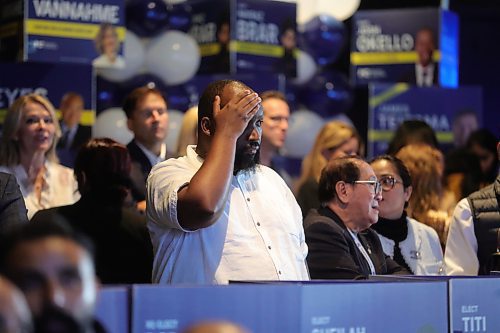 RUTH BONNEVILLE / WINNIPEG FREE PRESS

Election 2023

Mubarak Nsekarije a PC supporter, looks concerned as results come in at  Canada Inns Fort Garry Tuesday. He is happy that his local candidate, Obby Khan, was reelected in his riding.  

Oct 3rd, 2023

