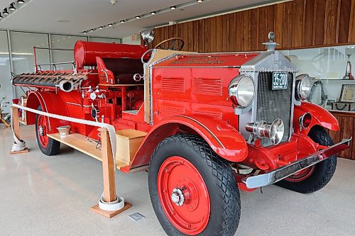 A side shot of the 1929 Bickle fire truck, on display in the museum at Brandon’s No. 1 Fire Hall, 120 19th Street North, on Thursday. (Michele McDougall/The Brandon Sun)

