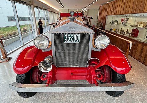 The front fender of the 1929 Bickle fire truck, on display in the museum at Brandon’s No. 1 Fire Hall, 120 19th Street North, on Thursday. (Michele McDougall/The Brandon Sun)
