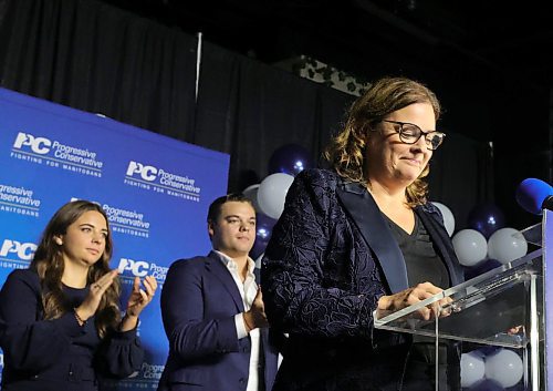 RUTH BONNEVILLE / WINNIPEG FREE PRESS

Election 2023

Heather Stefanson, PC leader, gives her concession speech after losing to NDP leader Wab Kinew and tells her supporters that she is stepping down as MLA of Tuxedo  at Canada Inns Fort Garry Tuesday. 

Oct 3rd, 2023

