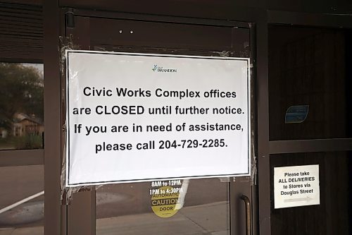 05102023
The City of Brandon Civics Services Complex on Richmond Avenue East remains closed as of Thursday. (Tim Smith/The Brandon Sun) 