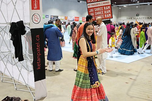 Ayushi Patel dancing at the festival. (Abiola Odutola/The Brandon Sun)