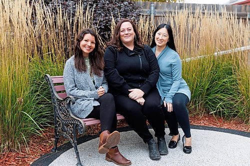 MIKE DEAL / WINNIPEG FREE PRESS
From left:
Sarah Morand, a counsellor with WHC&#x2019;s Dragonfly Support Program, which specializes in pregnancy and infant loss grief counselling, and co-founder&#x2019;s of ORE-PTLC, Kathryn Flatt, and Malinda Lee, whose son Roy died in childbirth.
October is Pregnancy and Infant Loss Awareness Month and The Women&#x2019;s Health Centre has partnered with a community group called ORE - A Place of Tender Love and Compassion to host a conference and healing gathering for people and families who have lost babies at any stage during or post-pregnancy.
See Eva Wasney story
231011 - Wednesday, October 11, 2023.