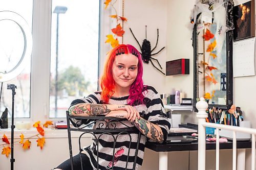 MIKAELA MACKENZIE / WINNIPEG FREE PRESS

Makeup artist Maddy Harms with a bare face after demonstrating three Halloween make-up looks for the Free Press on Wednesday, Oct. 11, 2023. For AV Kitching story.
Winnipeg Free Press 2023.