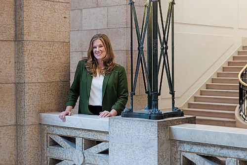 MIKE DEAL / WINNIPEG FREE PRESS
Kathleen Cook the new PC MLA-elect for the Roblin riding in the Manitoba Legislative building Thursday afternoon. 
See Carol Sanders story
231012 - Thursday, October 12, 2023.