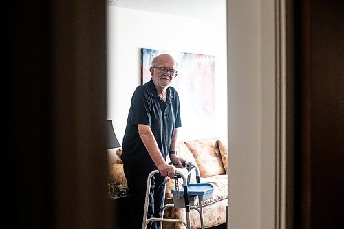 MIKAELA MACKENZIE / WINNIPEG FREE PRESS

Mel Byer, seniors advocate, in his home on Friday, Oct. 13, 2023. As the first generation of publicly out LGBTTQ* seniors age and prepare to enter community living, some advocates fear that without affordable queer-friendly housing, some will be forced back in the closet. For Malak story.
Winnipeg Free Press 2023.