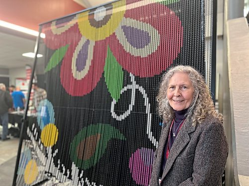 Jennine Krauchi, a world-renowned Winnipeg-based Métis beadwork artist, is creating the installation. (Katrina Clarke / Winnipeg Free Press)