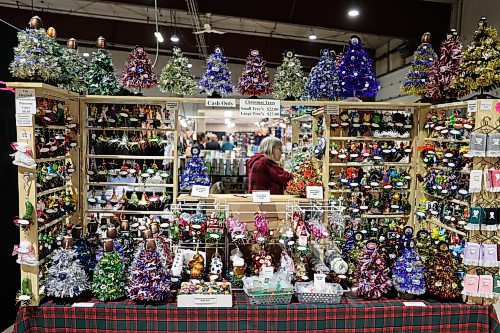 Some ornaments made by Shelley’s Pine Cane Guys Christmas Ornaments owner Shelly Green (Abiola Odutola/The Brandon Sun)