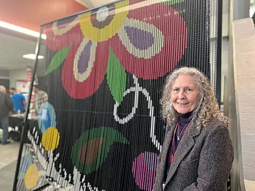 Jennine Krauchi, a world-renowned Winnipeg-based Métis beadwork artist, is creating the installation. (Katrina Clarke/Winnipeg Free Press)