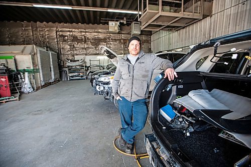 MIKAELA MACKENZIE / WINNIPEG FREE PRESS

Rob Boyce, owner of Signature Motors, in his shop on Thursday, Oct. 12, 2023. The Automotive Trades Association of Manitoba is hosting an event later this month to encourage students to become auto body shop workers. For Gabby story.
Winnipeg Free Press 2023.