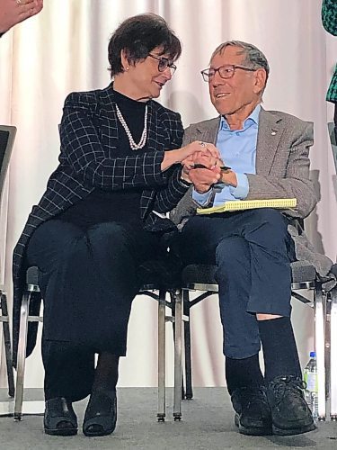 JOHN LONGHURST / WINNIPEG FREE PRESS

Deborah Lyons, the new Special Envoy for Holocaust Remembrance and Combating Antisemitism, with outgoing Special Envoy Irwin Cotler, following the announcement of her appointment in Ottawa. 