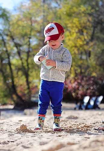 RUTH BONNEVILLE / WINNIPEG FREE PRESS

Weather Standup -  Forks Sand

Henry Jeffers (21/2yrs), plays in the sand on a beautiful mid-October afternoon while his Nan (Grandmother) Wendy Squires, and Nan's dog, Sophie, watch nearby on the sandy banks of the Assiniboine River at the Forks Monday. 

 Henry's family, including his mom and dad, decided to explore the Forks with visiting family to take in the gorgeous weather and sites.  

October 16th, 2023