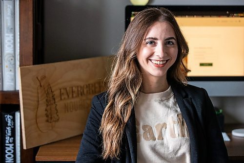 MIKAELA MACKENZIE / WINNIPEG FREE PRESS

Chanelle Lagass, founder of Evergreen Nourish Co (a nutritionist service with an environmental focus), in her home office in St. Agathe on Tuesday, Oct. 17, 2023. For Janine LeGal story.
Winnipeg Free Press 2023.