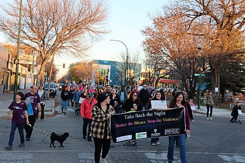 The Women's Resource Centre hosted a Take Back the Night march to raise awareness about domestic violence on Thursday. The march- which started around 6 p.m proceeded from Princess Park to Brandon University. (Abiola Odutola/The Brandon Sun)