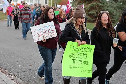 The Women's Resource Centre hosted a Take Back the Night march to raise awareness about domestic violence on Thursday. The march- which started around 6 p.m proceeded from Princess Park to Brandon University had over 65 people in attendance. (Abiola Odutola/The Brandon Sun)