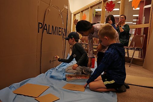 BUILD A CARDBOARD CASTLE: Brandon Public Library hosted a 'Build A Cardboard Castle' on Friday. "The aim is to allow kids to practise their engineering skills, to problem-solve and create something successfully," said exercise coordinator Robin Stewart. "The exercise also fostered a sense of togetherness among them." (Abiola Odutola/The Brandon Sun)