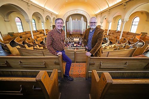 RUTH BONNEVILLE / WINNIPEG FREE PRESS

FAITH - Community spaces

Portrait of  Rev. Marc Whitehead (glasses)  and Doug Holroyd, chair of church leadership team, at Crescent Fort Rouge United Church for story on community building. 

Story: Community spaces: Crescent Fort Rouge United Church marks 140 years of ministry to Osborne Village and expects to continue on for many more decades, even it if can&#x2019;t continue in its heritage building.

October 24th, 2023