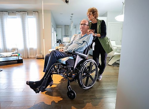 RUTH BONNEVILLE / WINNIPEG FREE PRESS

LOCAL - home care

Portraits of  Jean Marcoux, 76, home care client &amp; wheelchair user, with his wife,Gisele Marcoux, in their home.. 

Jean Marcoux in his wheelchair which is is transferred to by a homeware worker.


What: Jean uses a wheelchair and suffered a stroke over a year ago. He got approval through the WRHA's home care program to get a portable electric lift so that he can move from his wheelchair to the living room couch.  But then they took it away saying others needed it.  After reporter called WRHA about the situation they called and are bringing it back.  

See Katie's story.  


October 25th, 2023