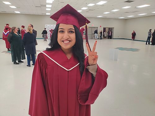 ACC's new graduate Amanpreet Kaur at the ACC Graduation ceremony on Friday. (Abiola Odutola/The Brandon Sun)