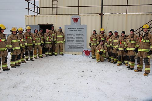 Minnedosa Firemen in front of the new facility.  (Abiola Odutola/The Brandon Sun)