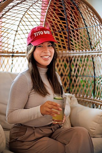 MIKE DEAL / WINNIPEG FREE PRESS
Jackie Wild who owns Tito Boy, a Filipino restaurant in South St. Vital (730 St Anne's Rd.), with a Calamansi Lychee Lemonade.
See Eva Wasney story
231025 - Wednesday, October 25, 2023.